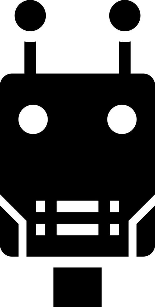 Robotic head icon in flat style. vector