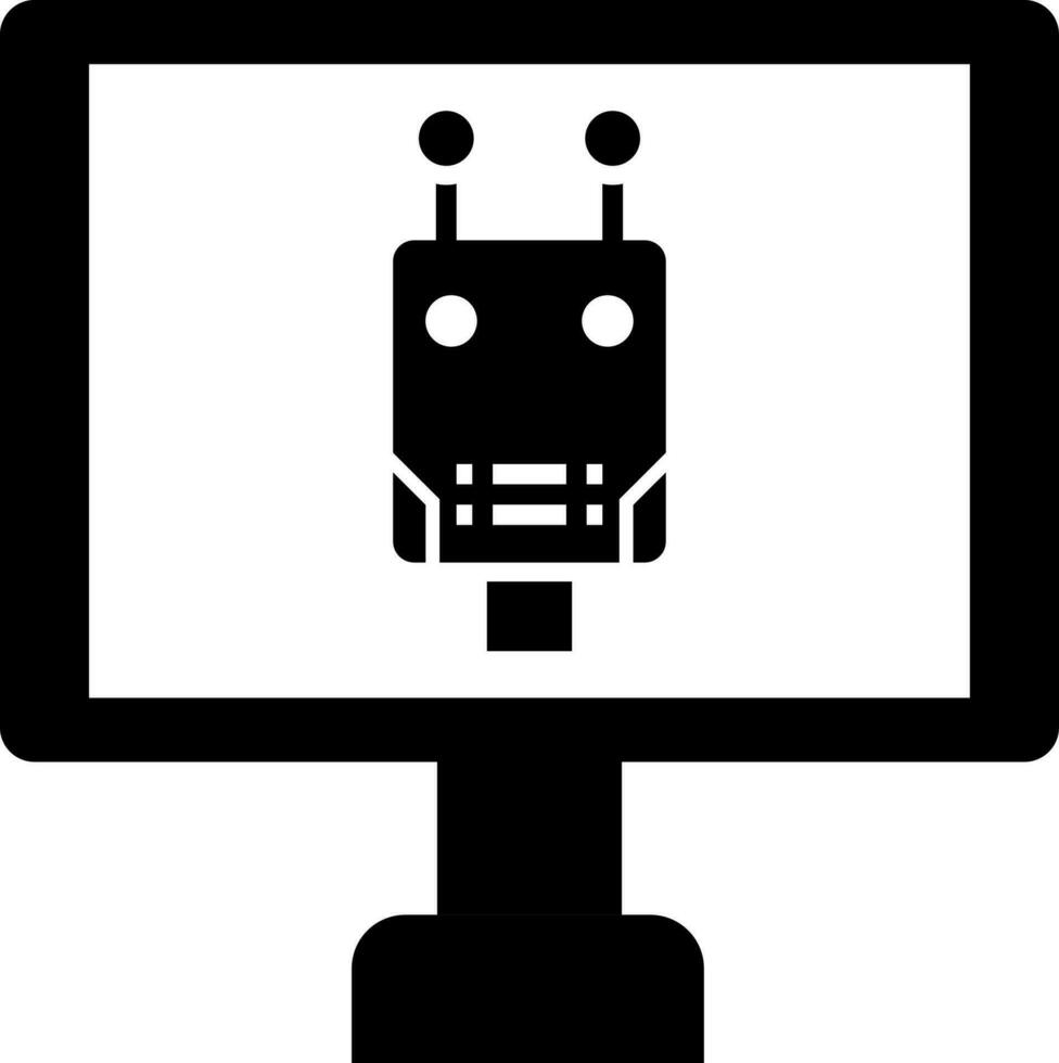 computadora revisado robot icono. vector