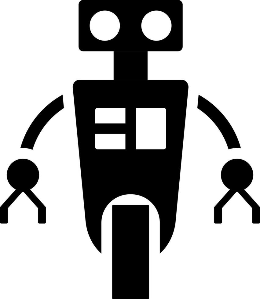 Robot glyph icon or symbol. vector