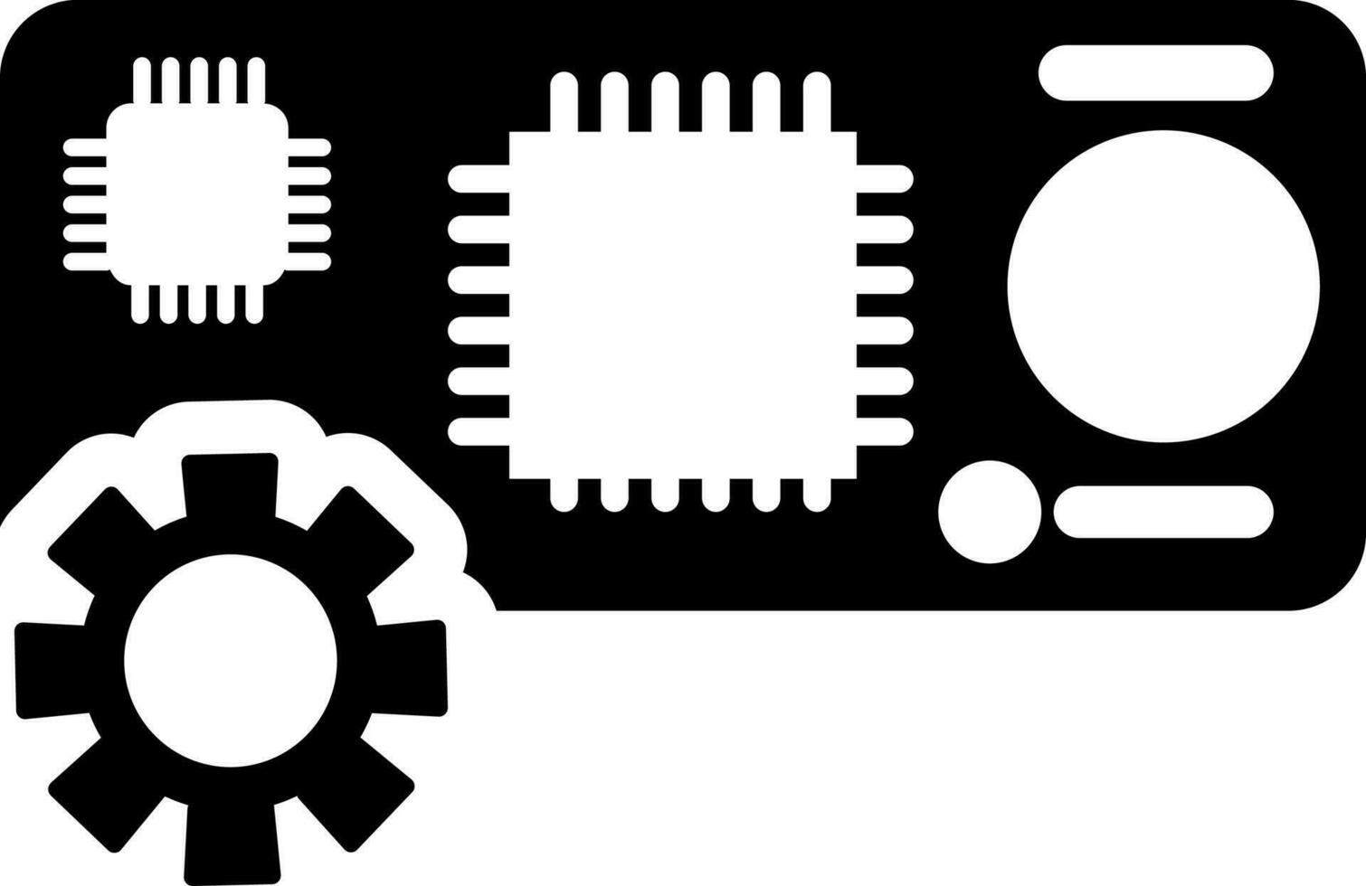 Motherboard repair icon in Black and White color. vector