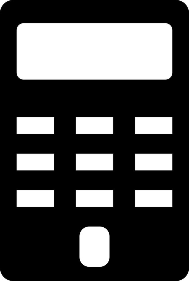 Black and White illustration of calculator icon. vector