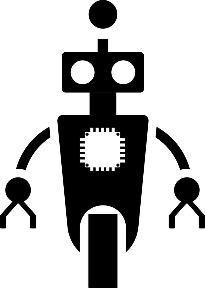 Wheeled robot with microchip icon or symbol. vector