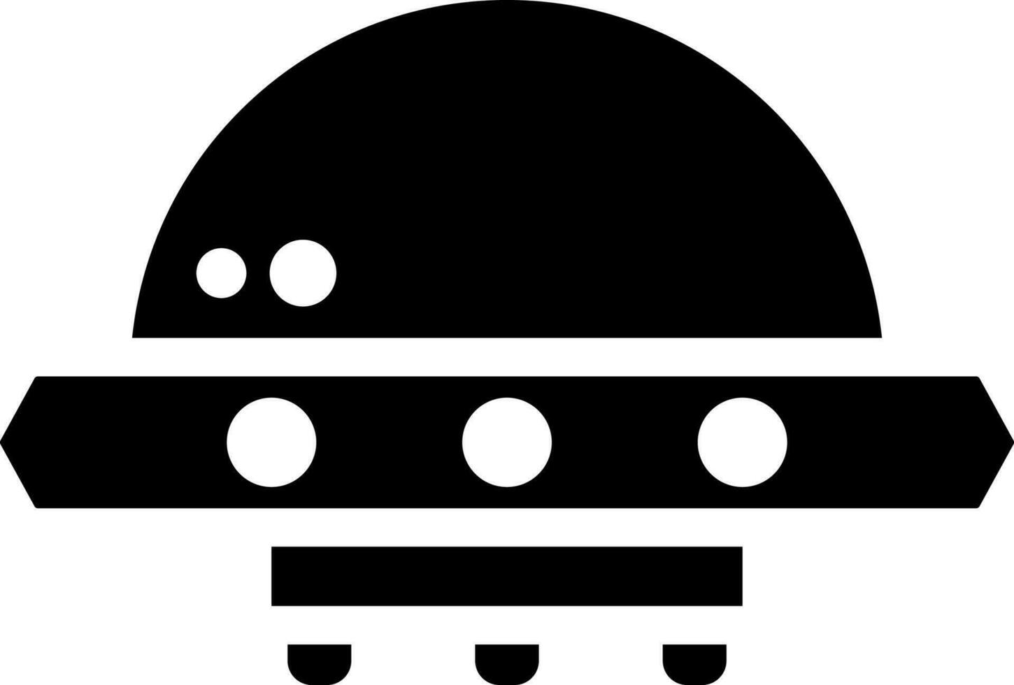 UFO saucer glyph icon or symbol. vector