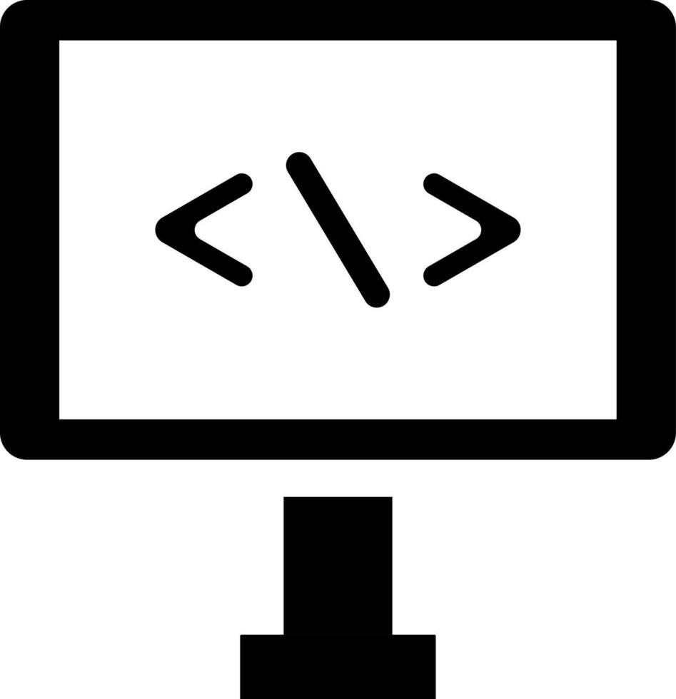 computadora programación icono en plano estilo. vector