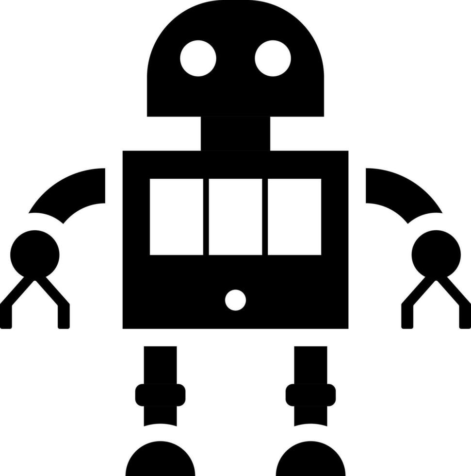 Illustration of robot icon in flat style. vector