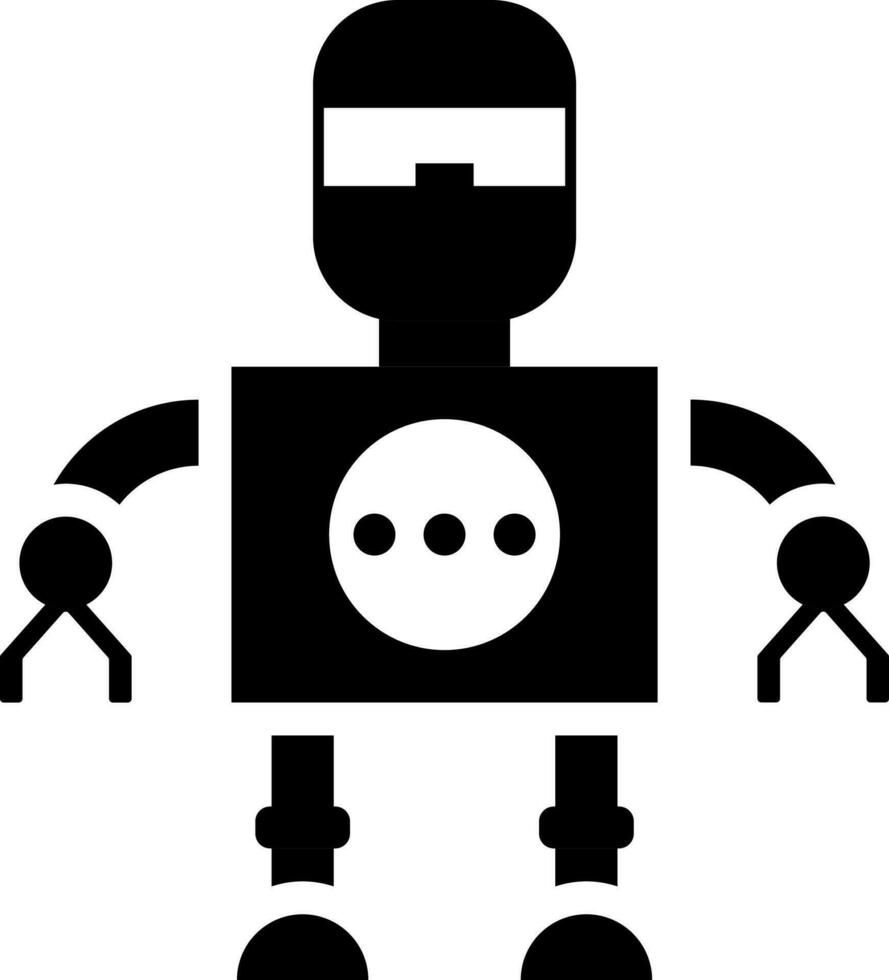 Humanoid robot glyph icon or symbol. vector