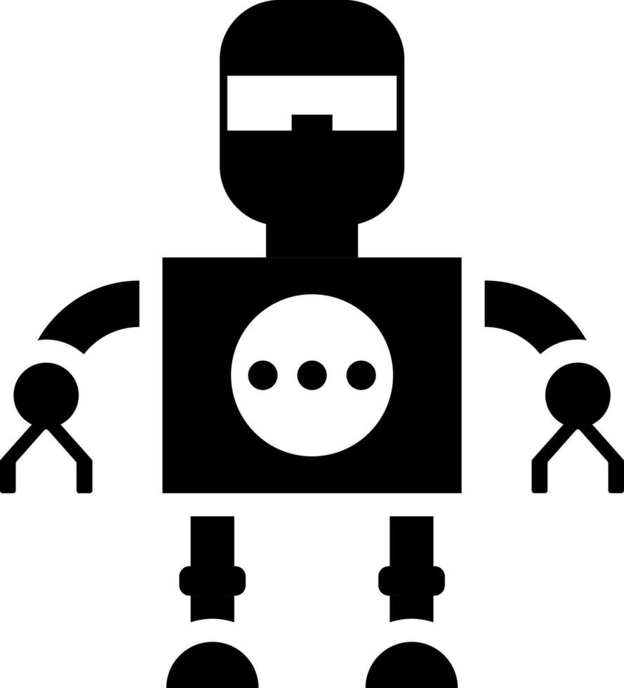 Humanoid robot glyph icon or symbol. vector