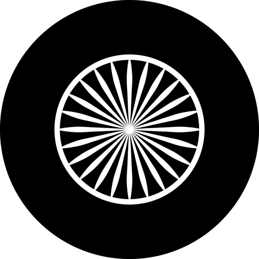 negro y blanco ilustración de ashok rueda icono. vector