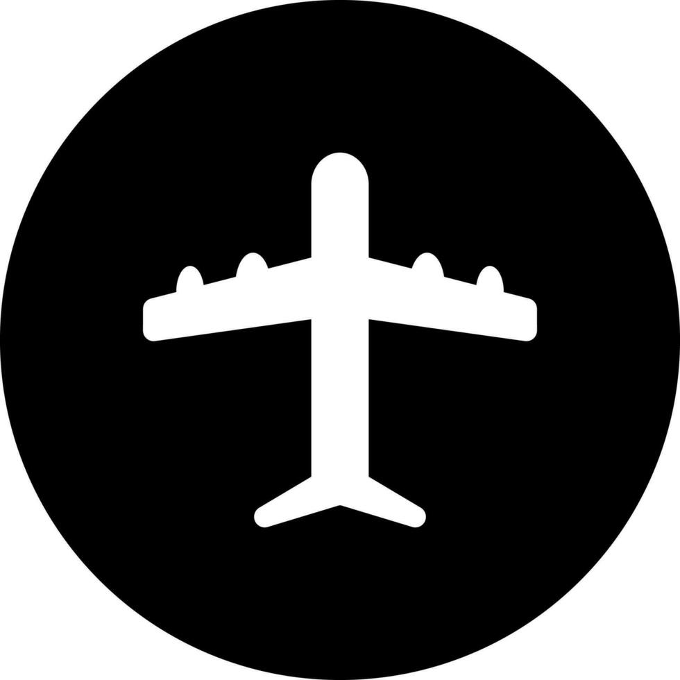 avión icono en negro y blanco color. vector