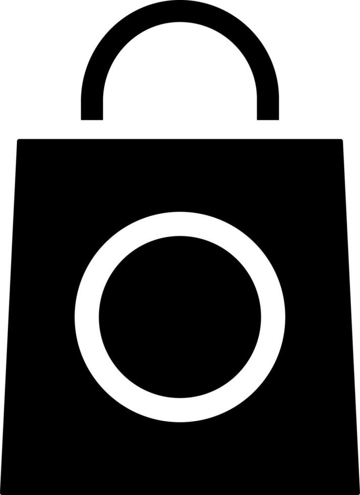 Black and White illustration of shopping bag icon. vector