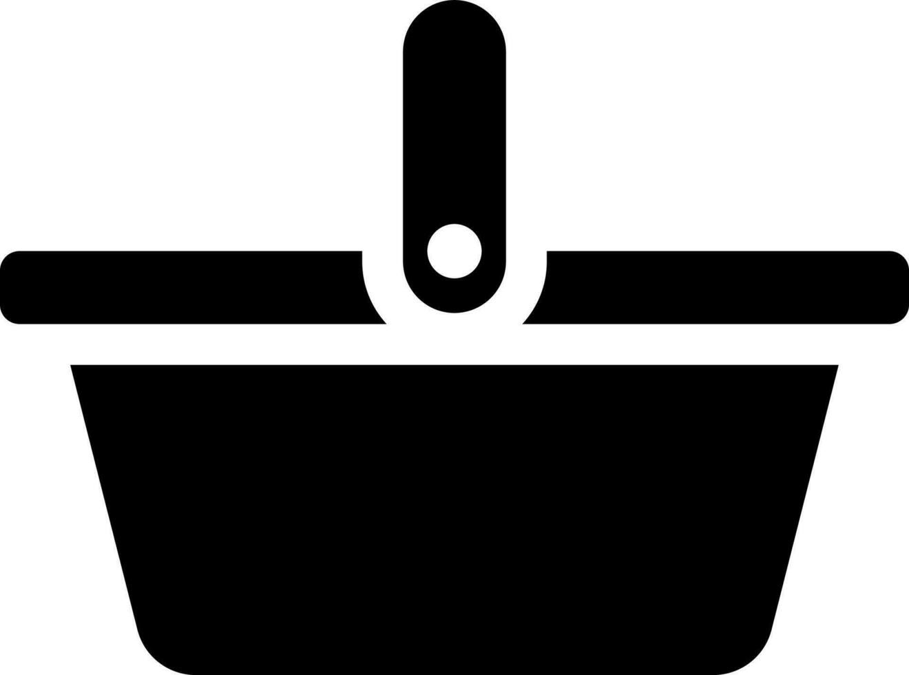 Black and White illustration of basket icon. vector