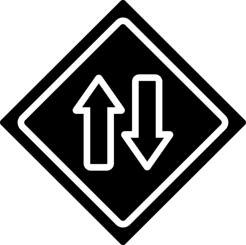 Two way traffic sign or symbol. vector