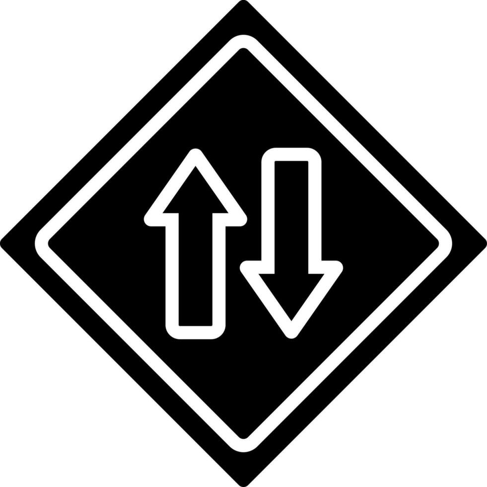 Two way traffic sign or symbol. vector