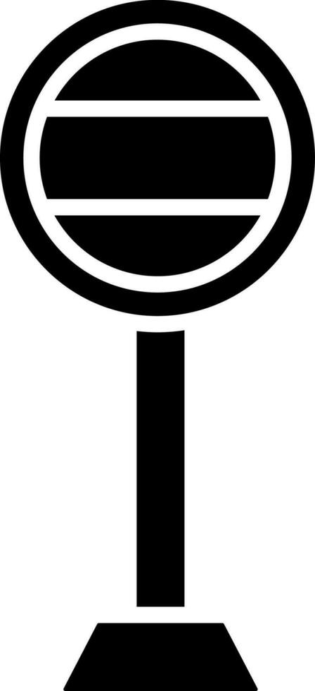 Blank road sign board glyph icon. vector