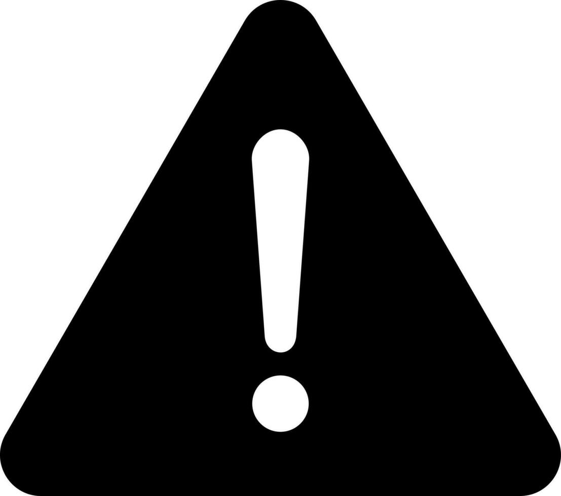 Flat style warning icon or symbol. vector