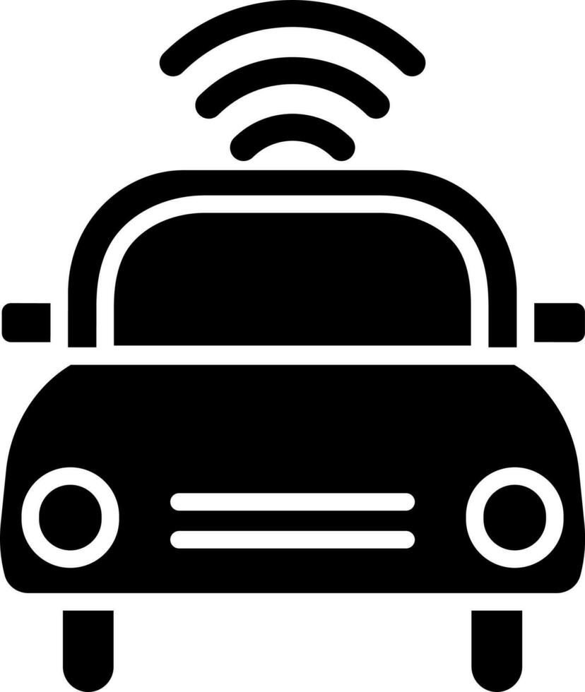 Signal connected car icon or symbol. vector