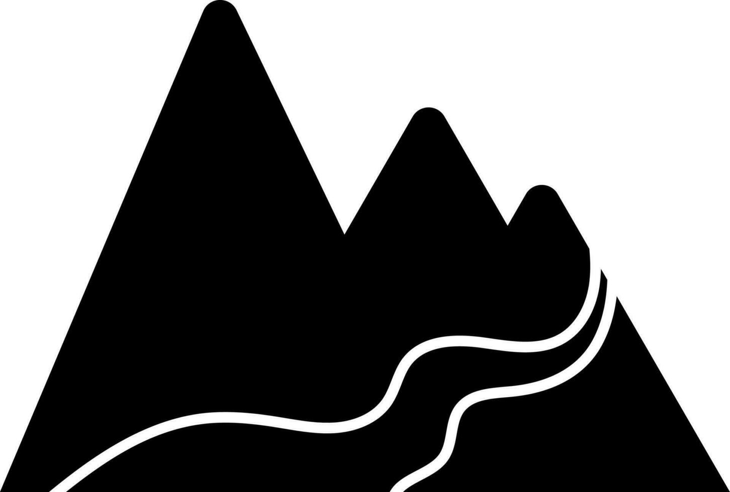 Illustration of mountain road icon. vector