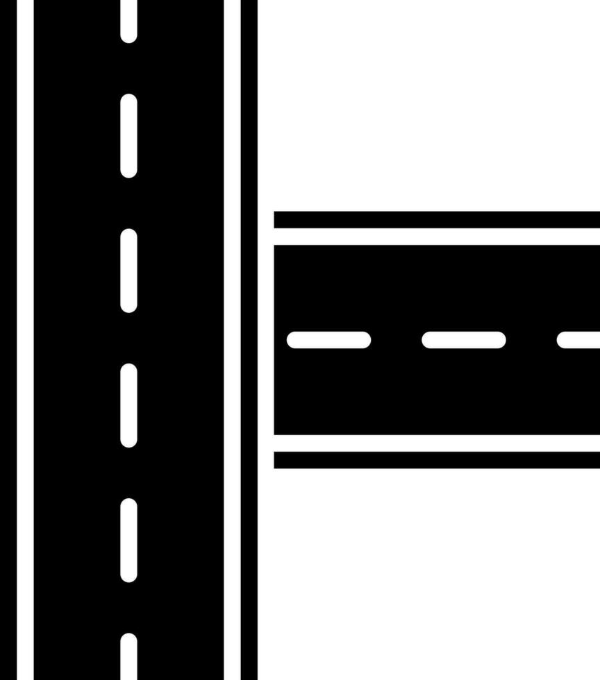Crossroad icon in Black and White color. vector