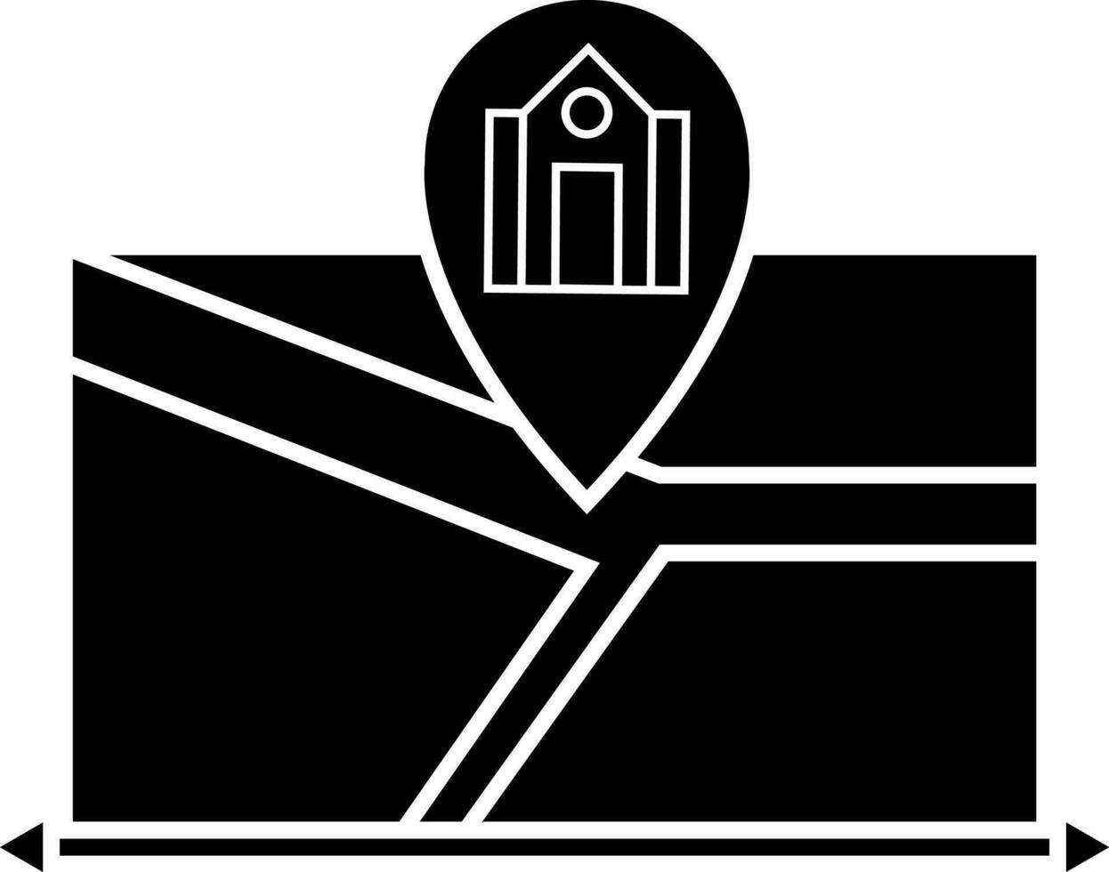 Black and White map location icon for real estate. vector
