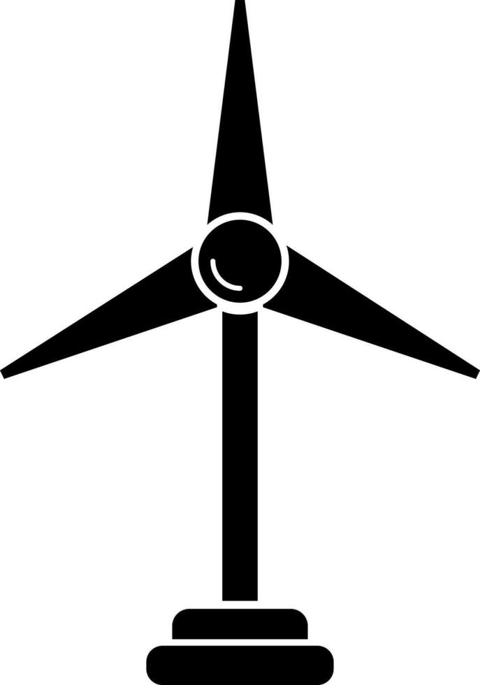Flat style windmill icon in Black and White color. vector