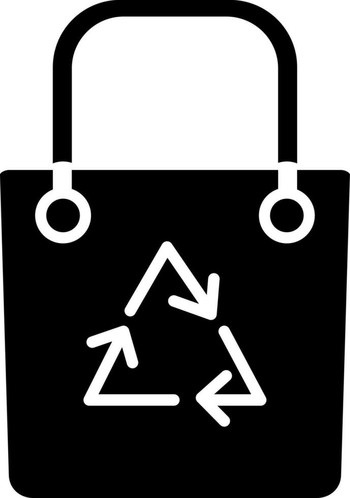 reciclar bolso icono o símbolo en plano estilo. vector