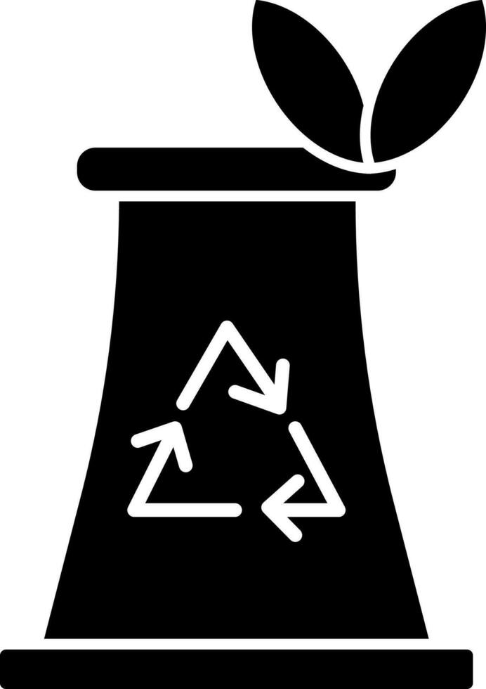 Illustration of eco factory icon or symbol. vector