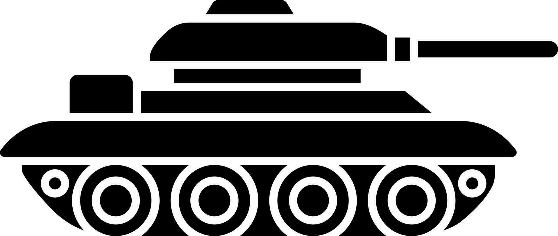 Army tank glyph icon in flat style. vector