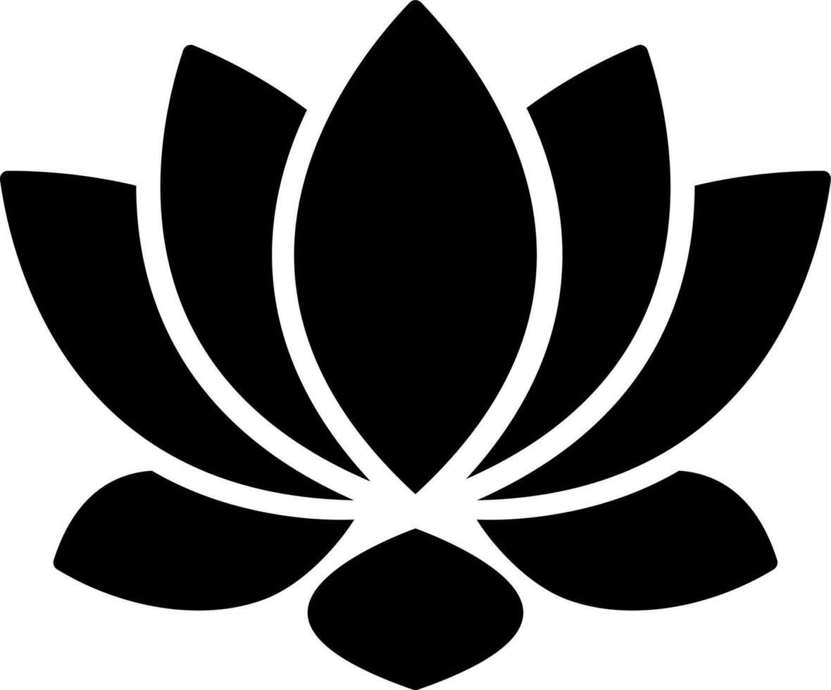 Lotus flower glyph icon or symbol. vector