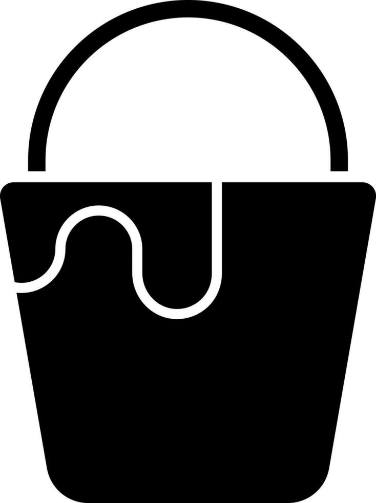 Paint bucket glyph icon or symbol. vector