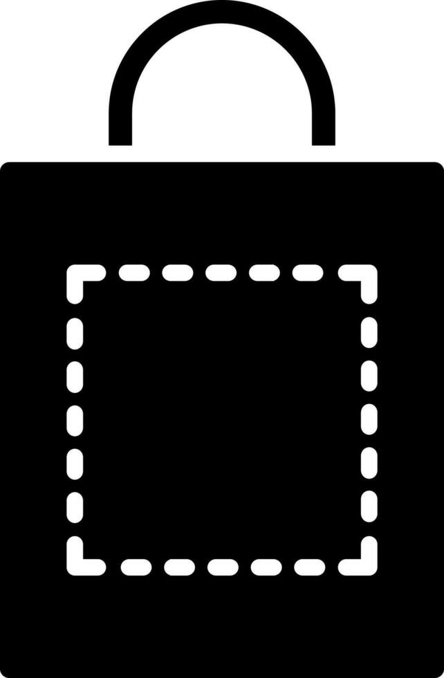 Black and White illustration of carry bag icon. vector