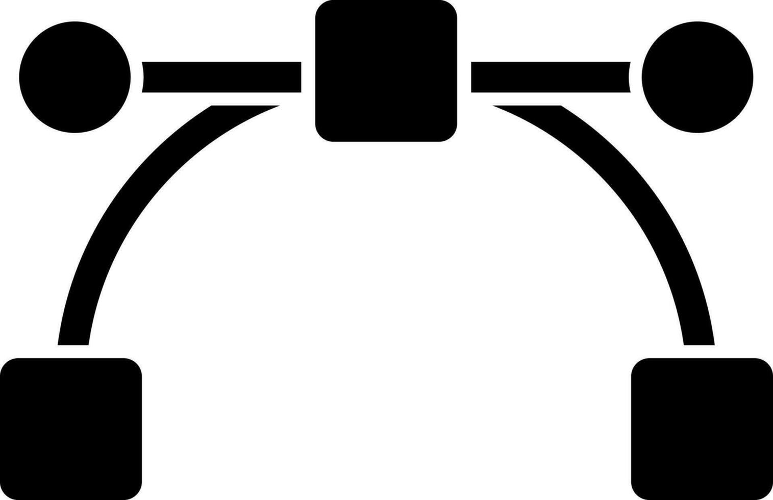 Illustration of pen tool node glyph icon. vector