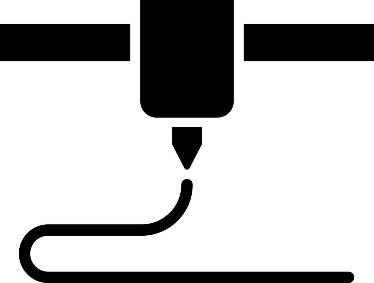 Glyph 3d printer icon or symbol. vector
