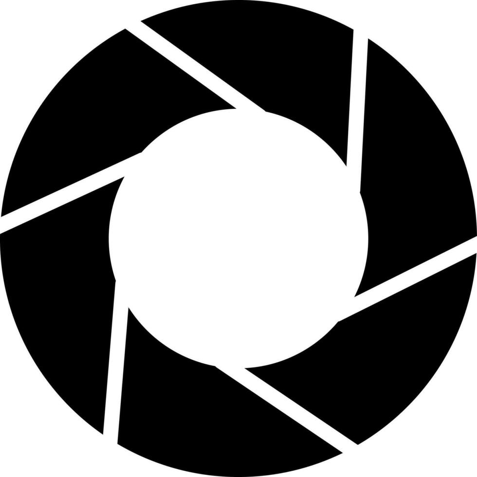 Camera shutter icon Black and White color. vector