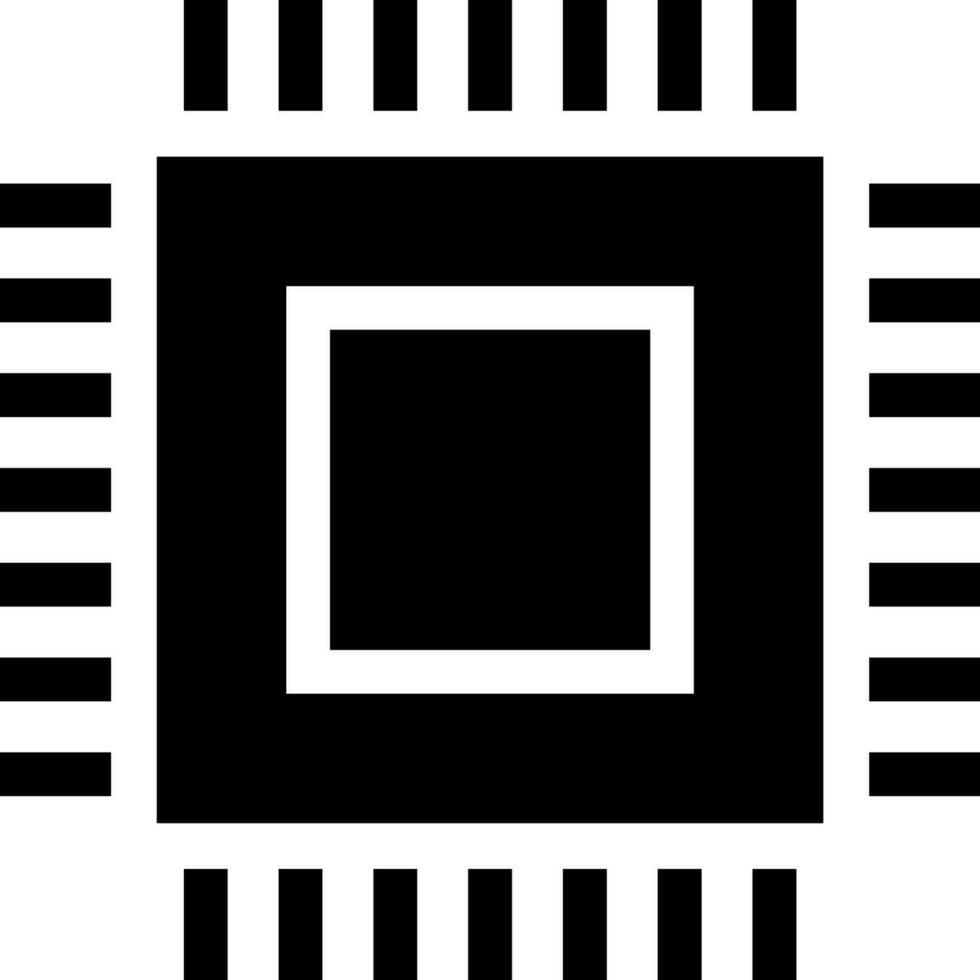 Microchip icon or symbol in Black and White color. vector