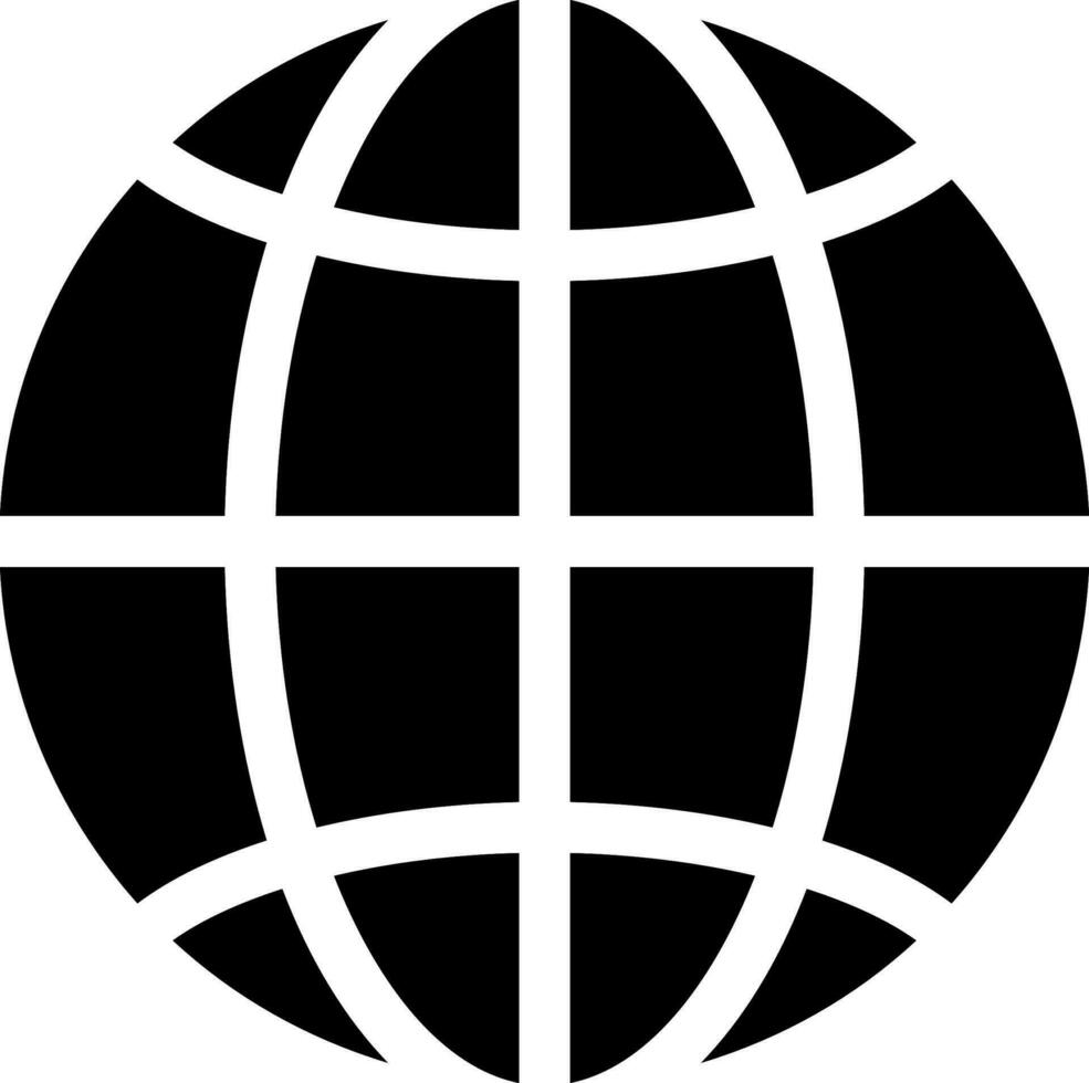 Black and White illustration of globe icon. vector