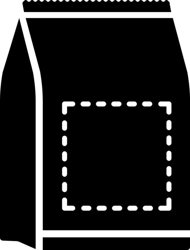 Black and White food package icon in flat style. vector