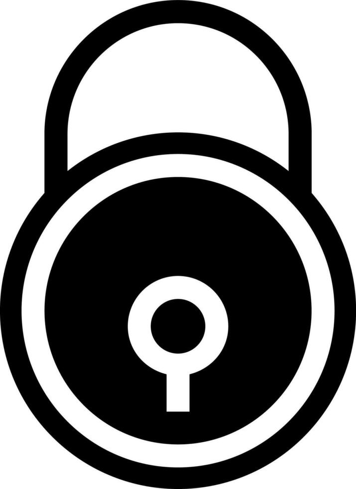 Black and White illustration of lock icon. vector