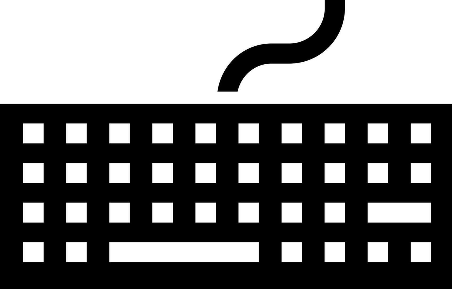 Illustration of keyboard glyph icon. vector
