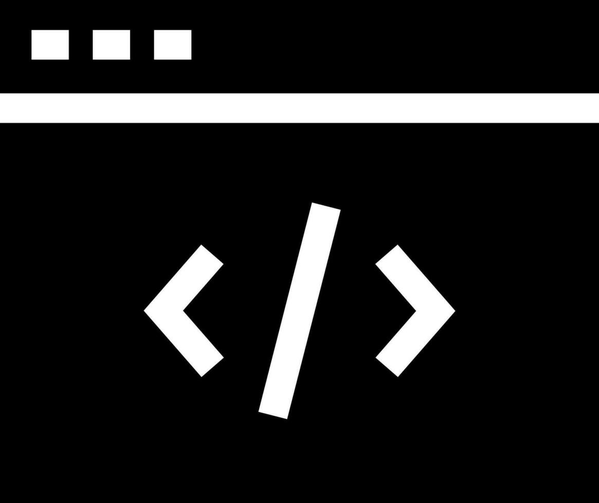 Web programming glyph icon in flat style. vector