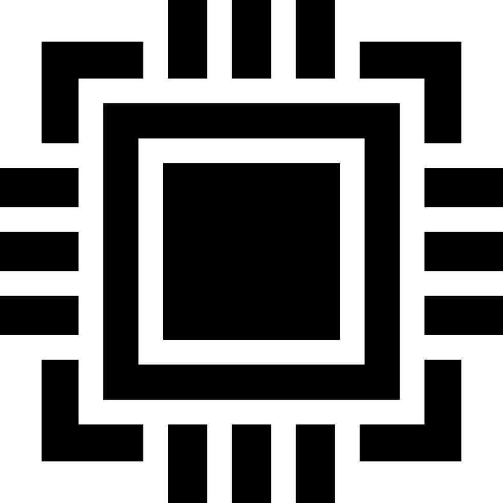 Glyph microchip icon or symbol. vector