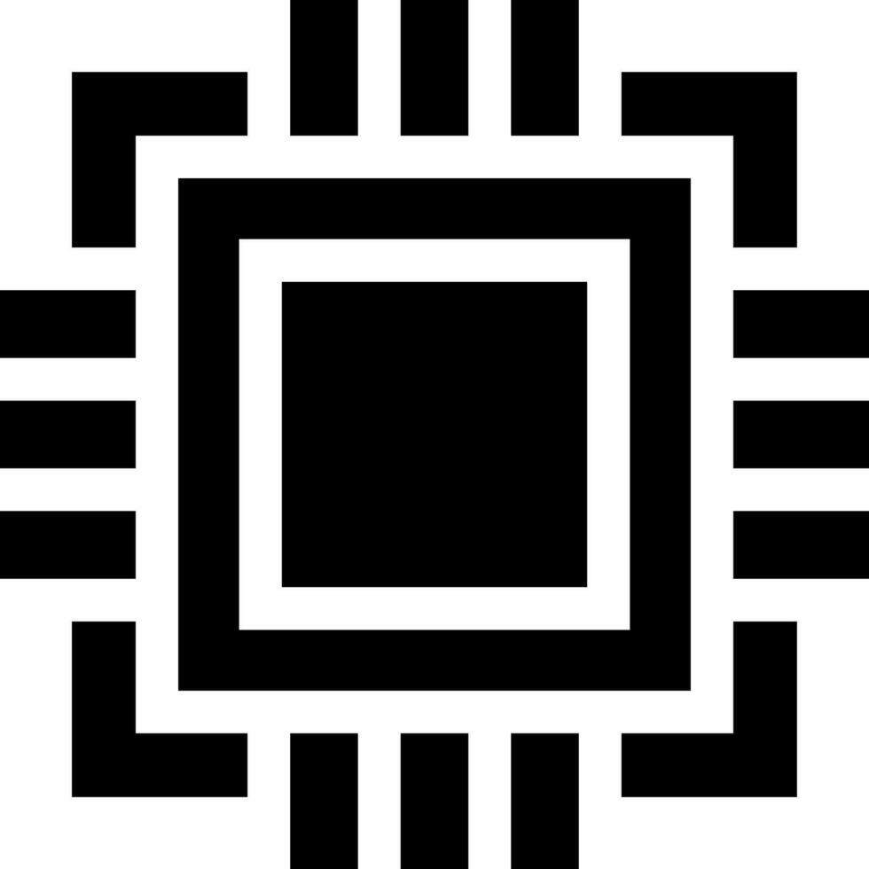 Glyph microchip icon or symbol. vector