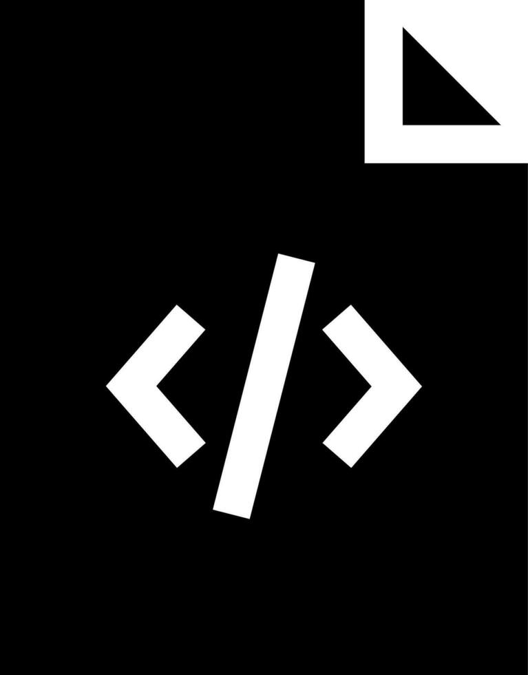 Code file icon in Black and White color. vector