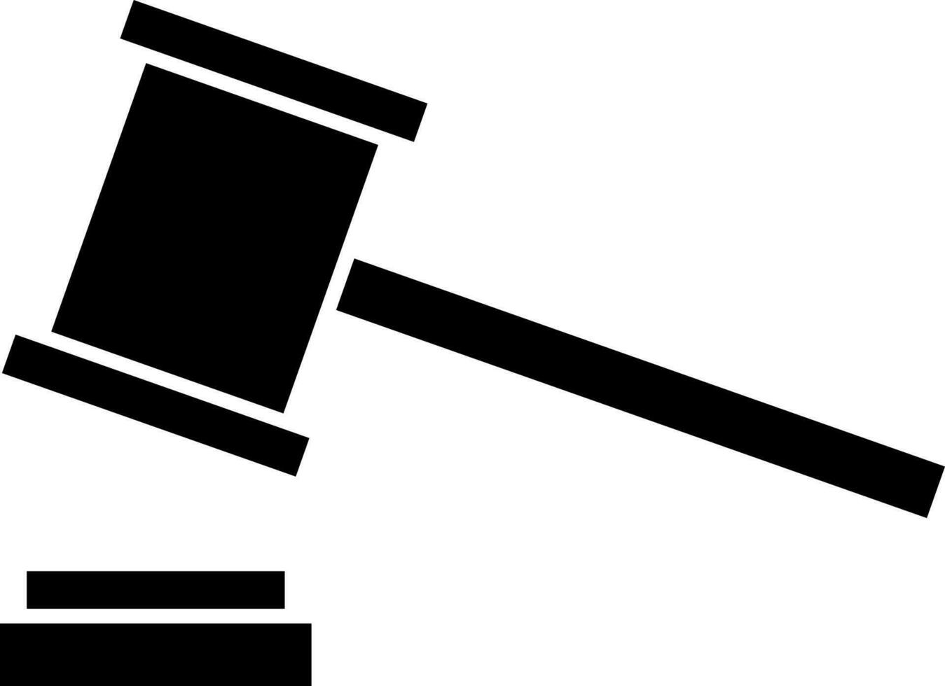 Icon of judge gavel in black color. vector