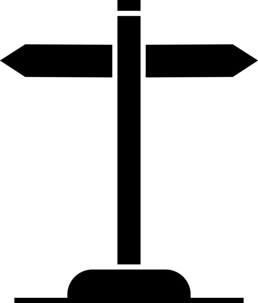 Blank direction signboard icon in black color. vector