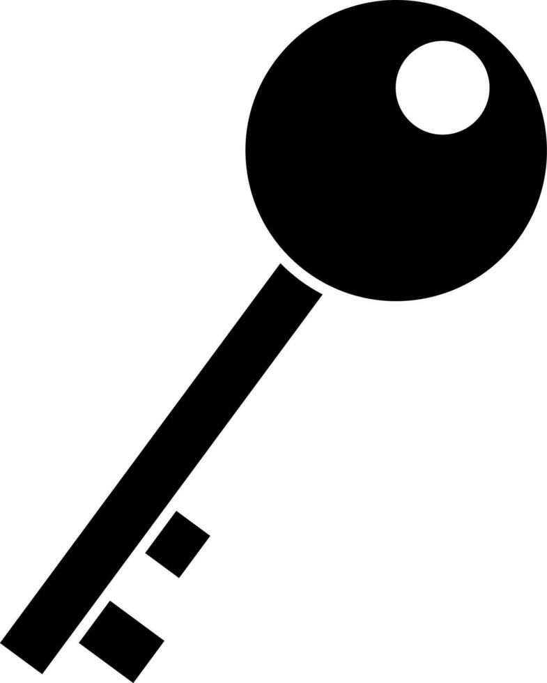 Isolated black key icon in flat style. vector