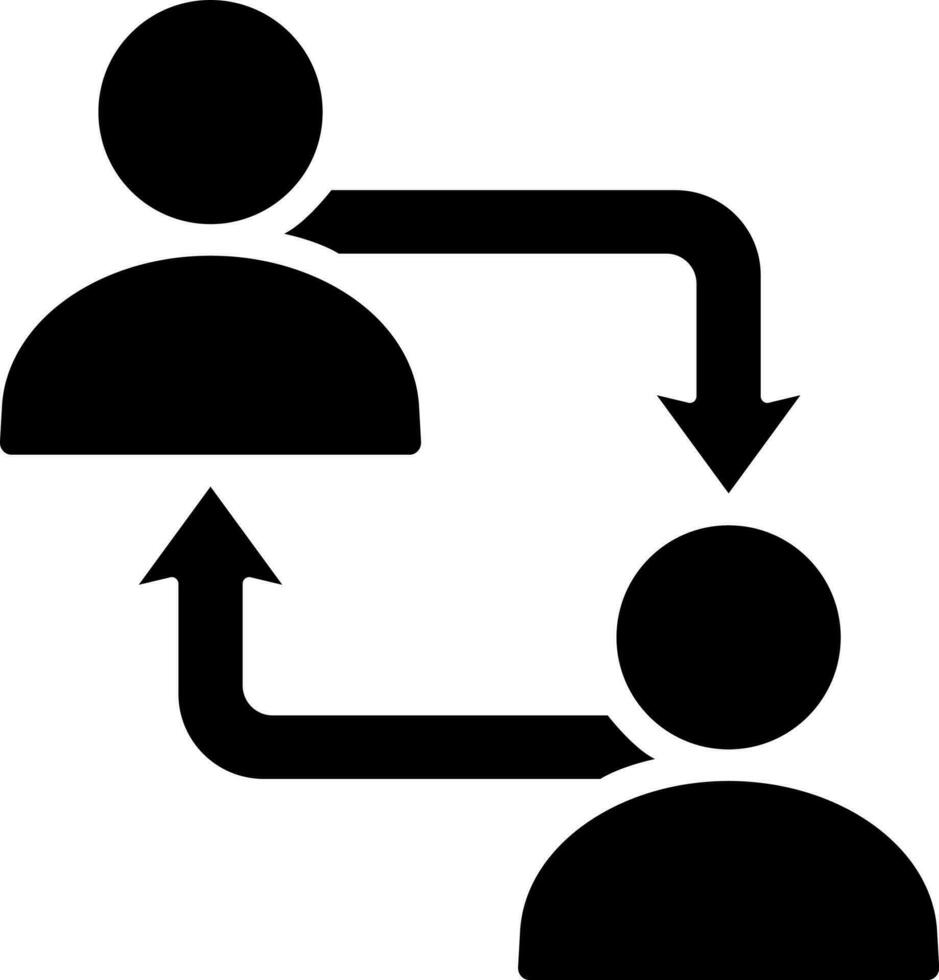 Vector illustration of user transfer or replace icon.