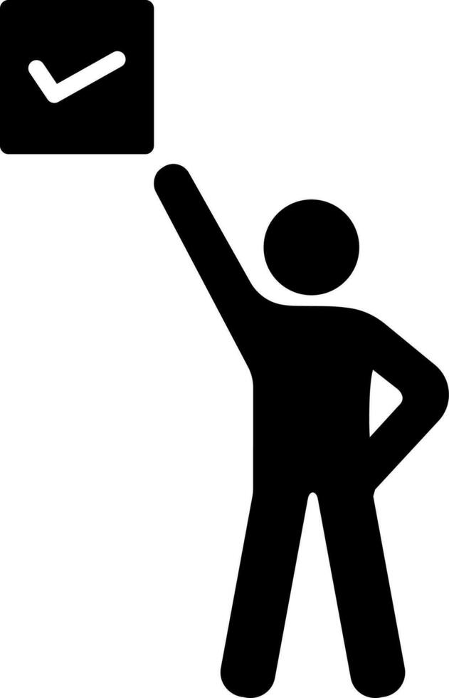 Human rights or man with check mark icon. vector