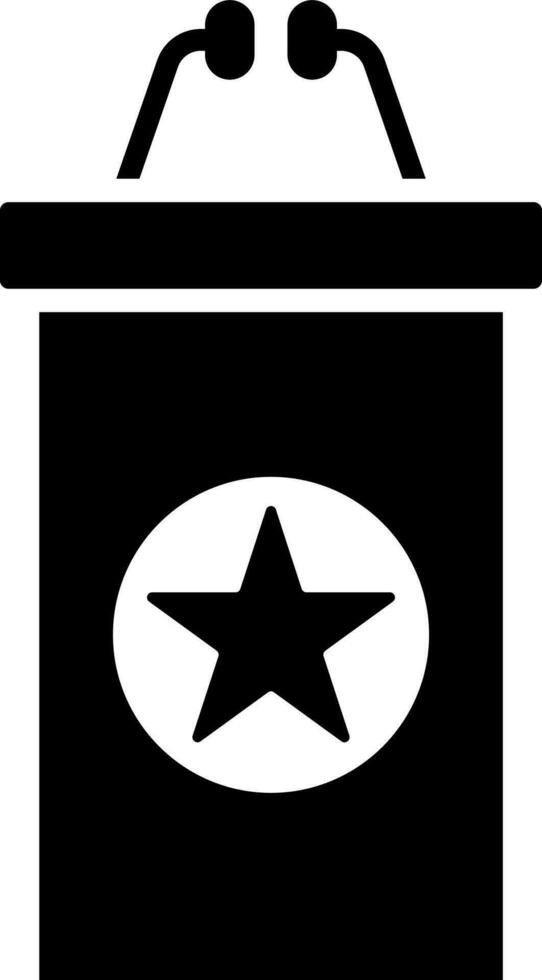 Flat style speakers podium icon in Black and White color. vector
