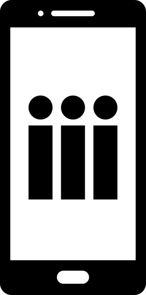 Online voting from smartphone icon in flat style. vector