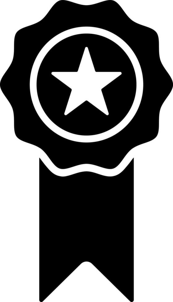 Star badge medal glyph icon in flat style. vector